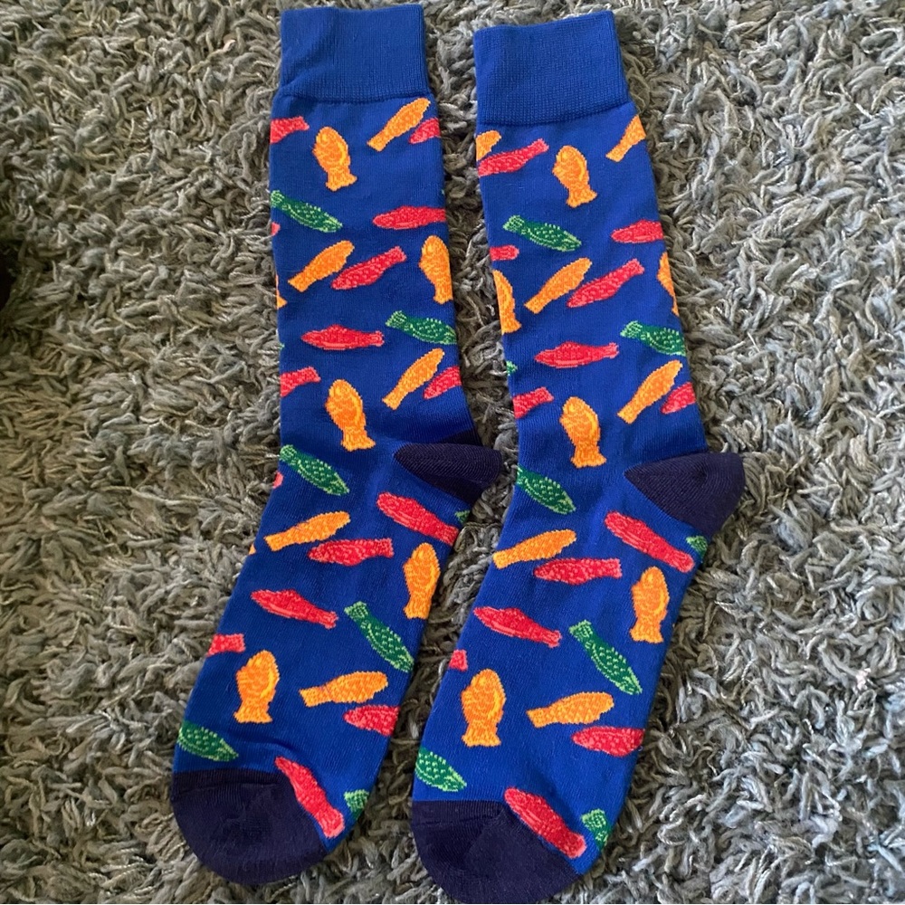 NWOT Colorful “Swedish” Fish Patterned Socks